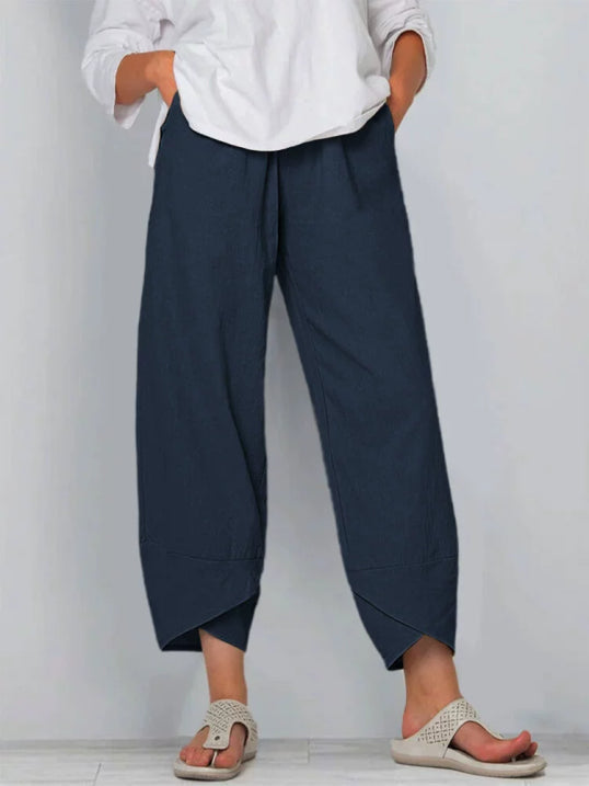Pantalon Cropped Femme avec Coupe Aérée et Design Minimaliste
