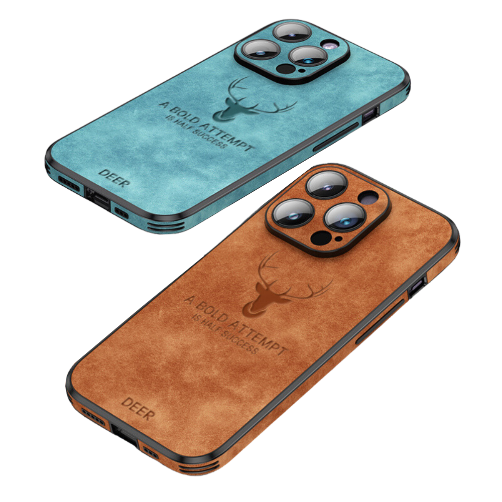 Deer - Étui en Cuir Luxe pour iPhone avec Design Élégant et Protection Antichoc