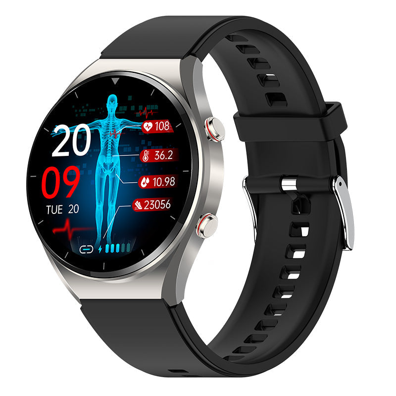 Mesure de la glycémie en un clic|Glycémie Pression artérielle ECG|ECG HRV Surveillance de la fréquence cardiaque Montre Connectée Santé