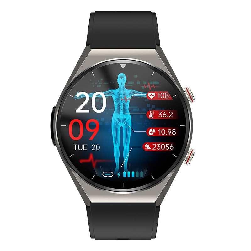Mesure de la glycémie en un clic|Glycémie Pression artérielle ECG|ECG HRV Surveillance de la fréquence cardiaque Montre Connectée Santé