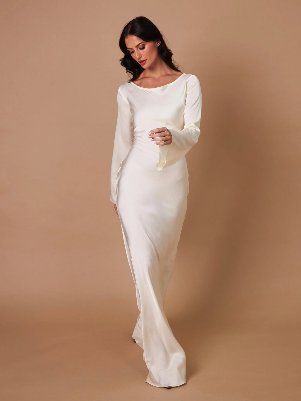 Echoarchiv | Robe Maxi Fluide à Manches Longues pour Femmes
