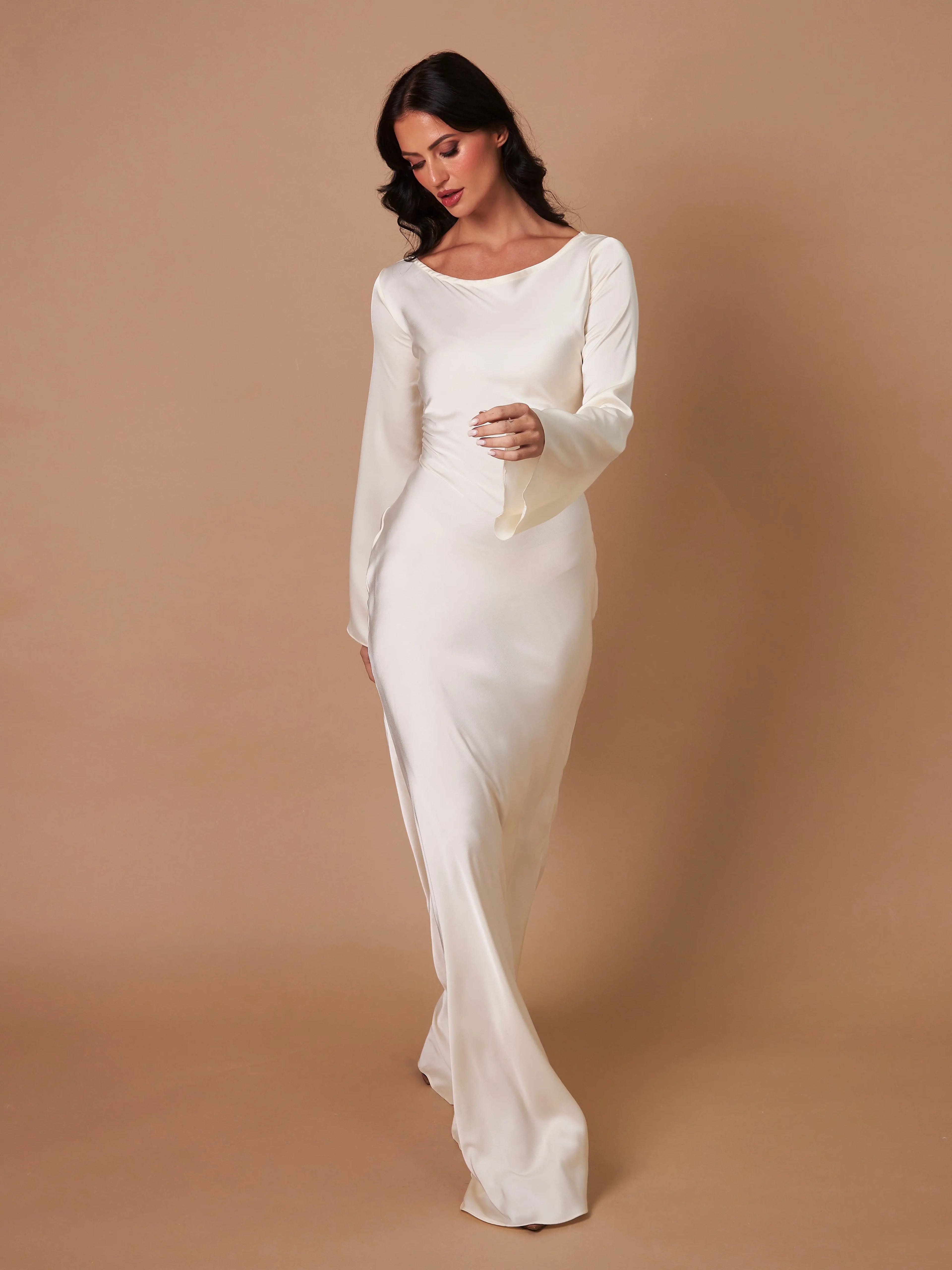 Echoarchiv | Robe Maxi Fluide à Manches Longues pour Femmes