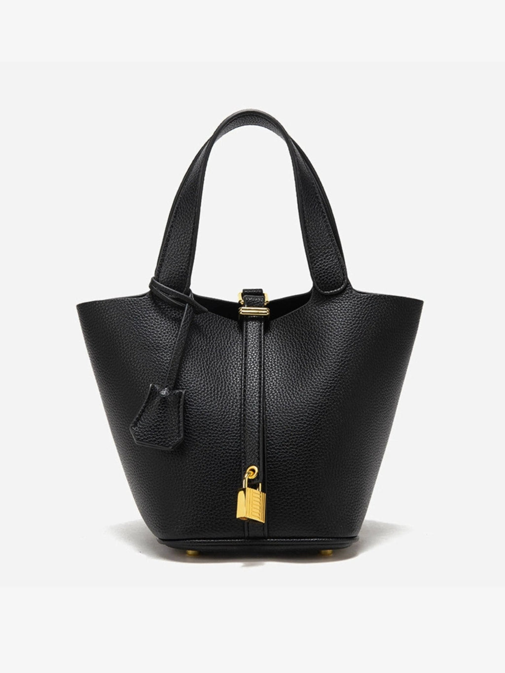 Sac seau en cuir taupe de luxe