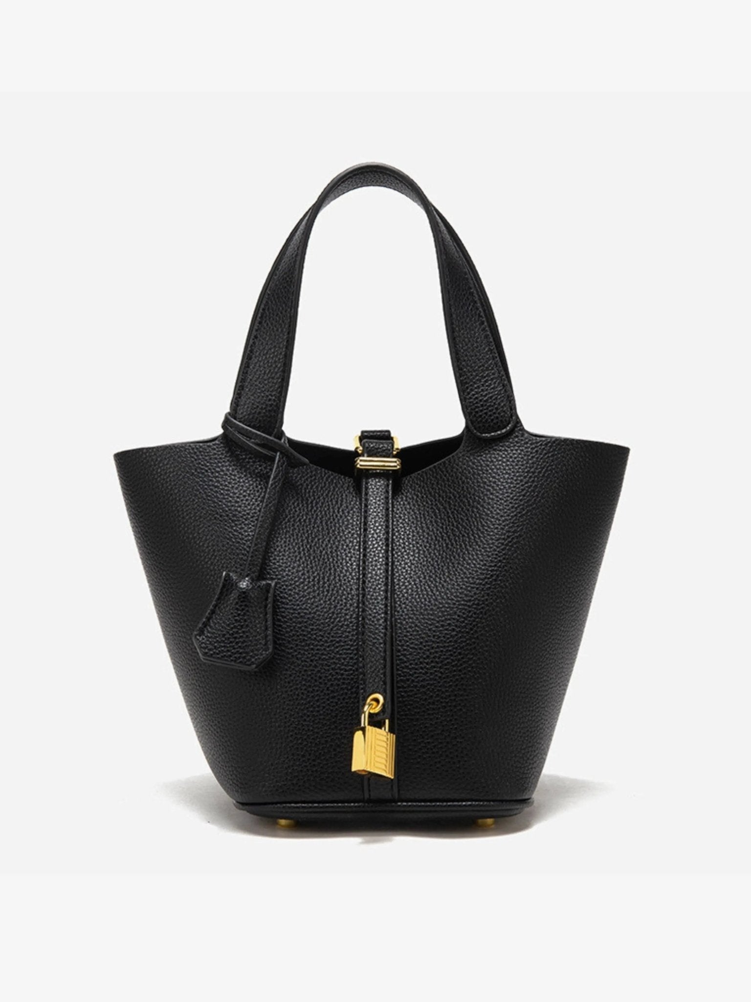 Sac seau en cuir taupe de luxe