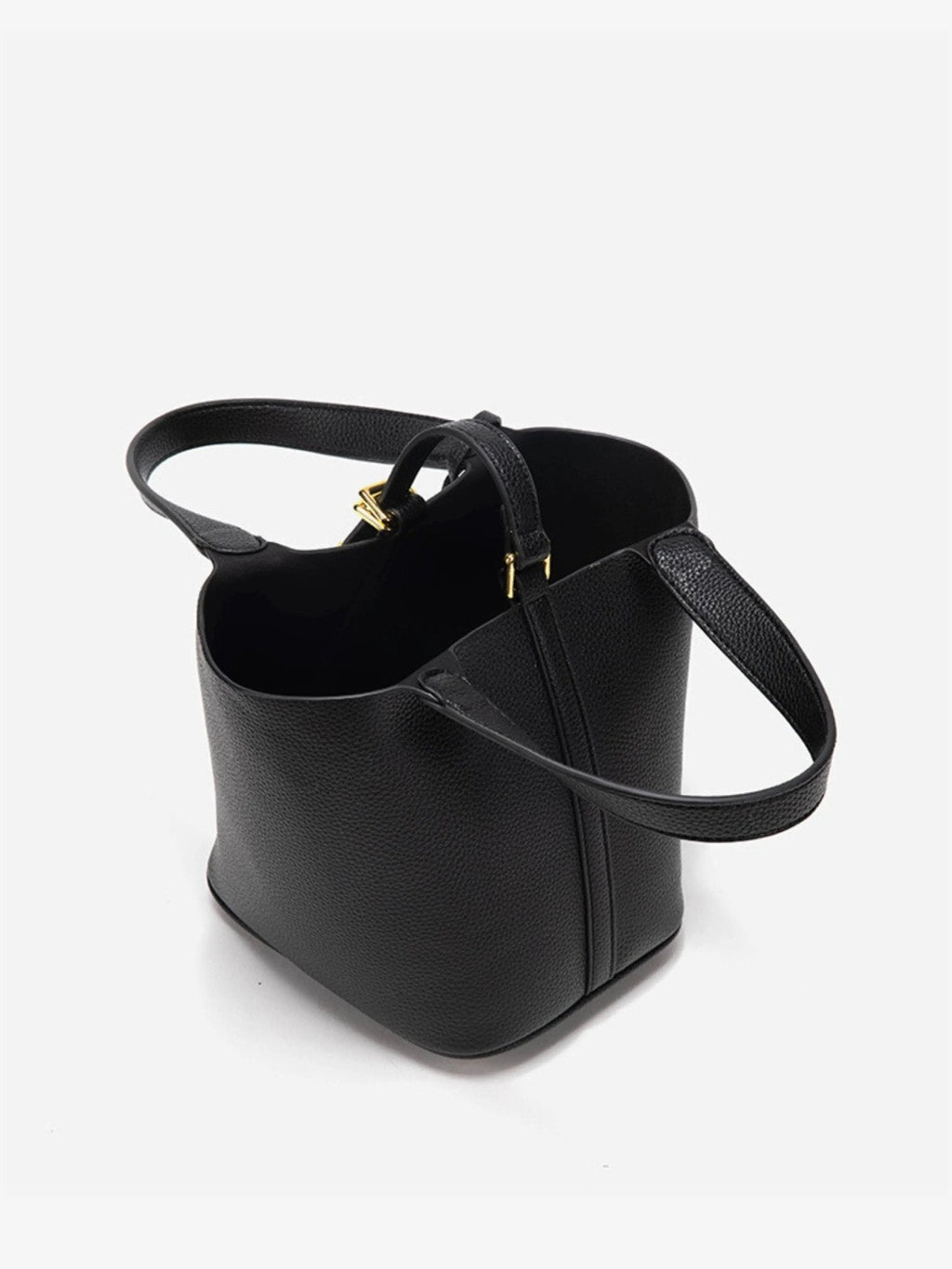 Sac seau en cuir taupe de luxe