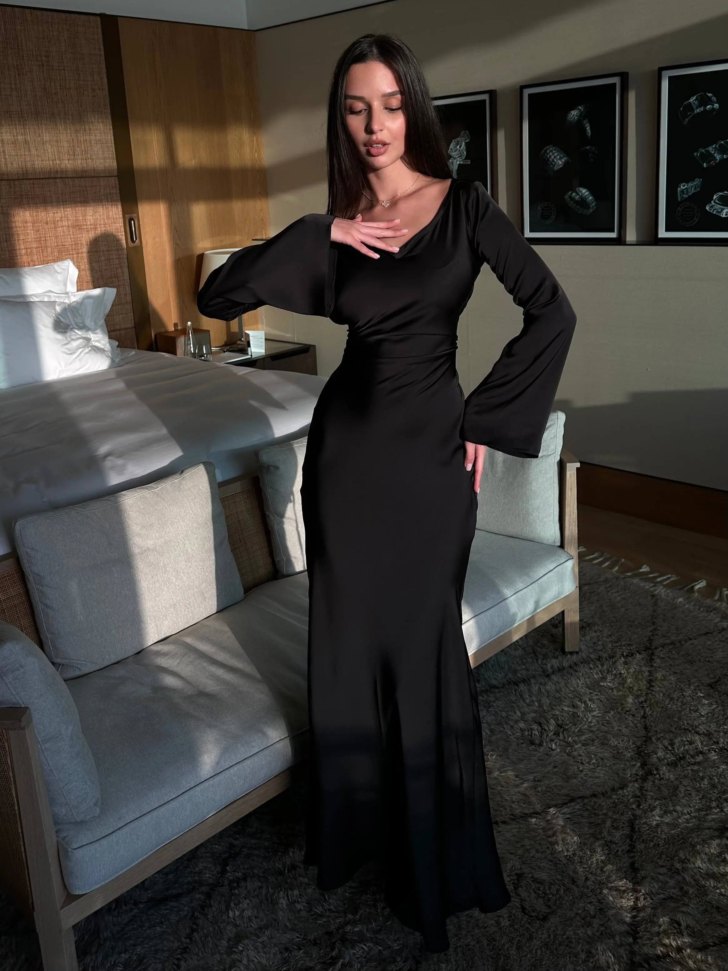 Robe Maxi Longue Élégante pour Invité de Mariage