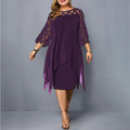 Robe Midi Cocktail Grande Taille pour Événement du Soir
