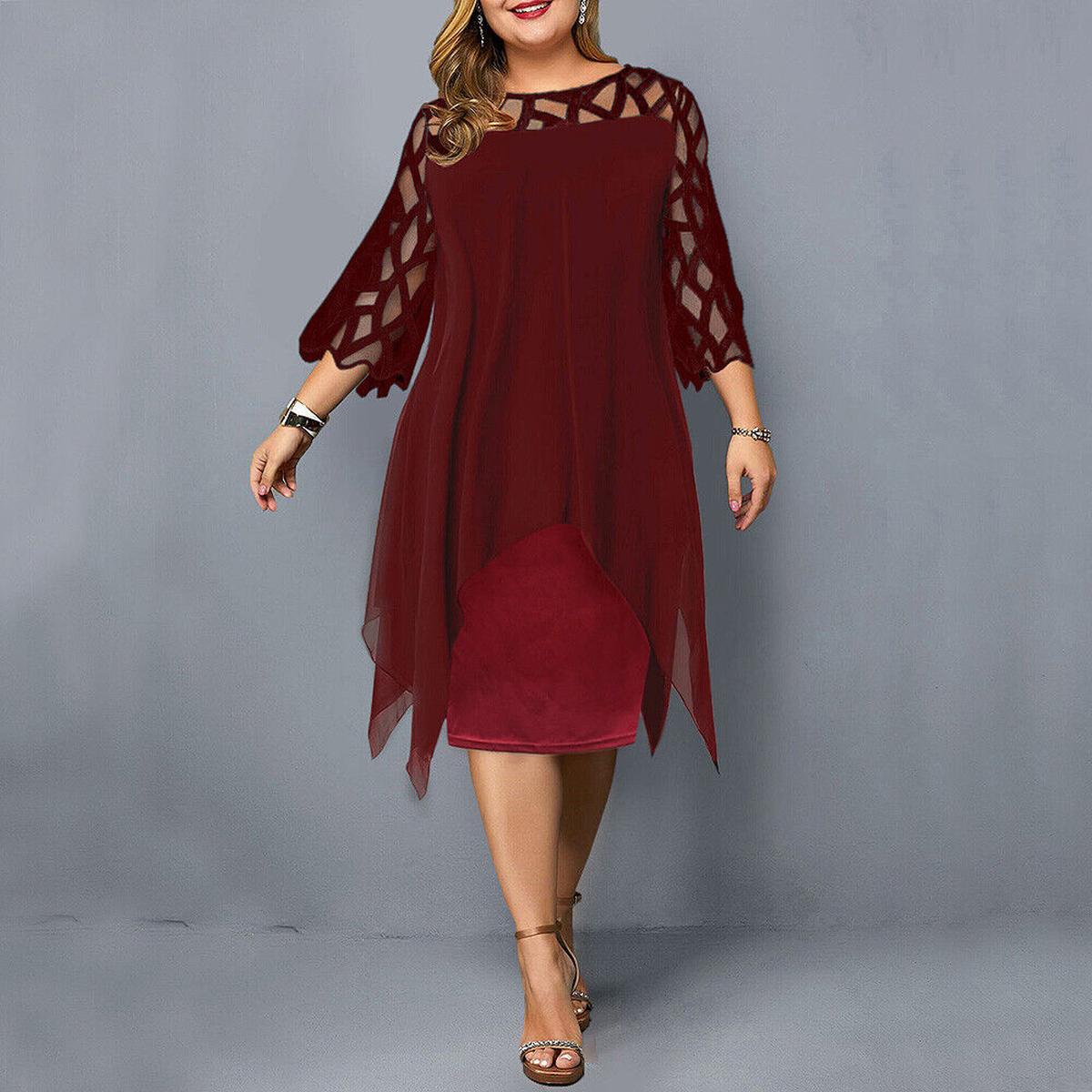 Robe Midi Cocktail Grande Taille pour Événement du Soir