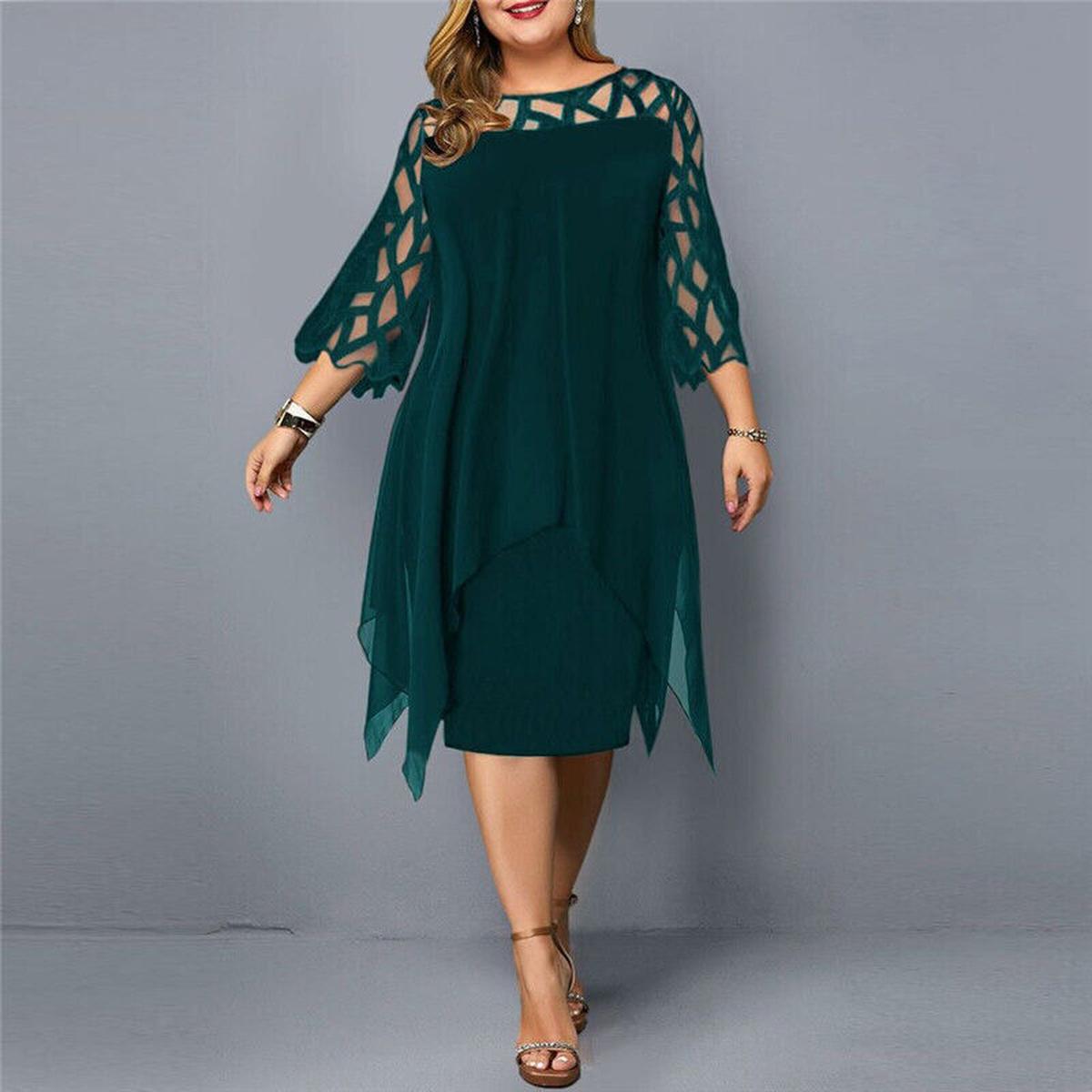 Robe Midi Cocktail Grande Taille pour Événement du Soir