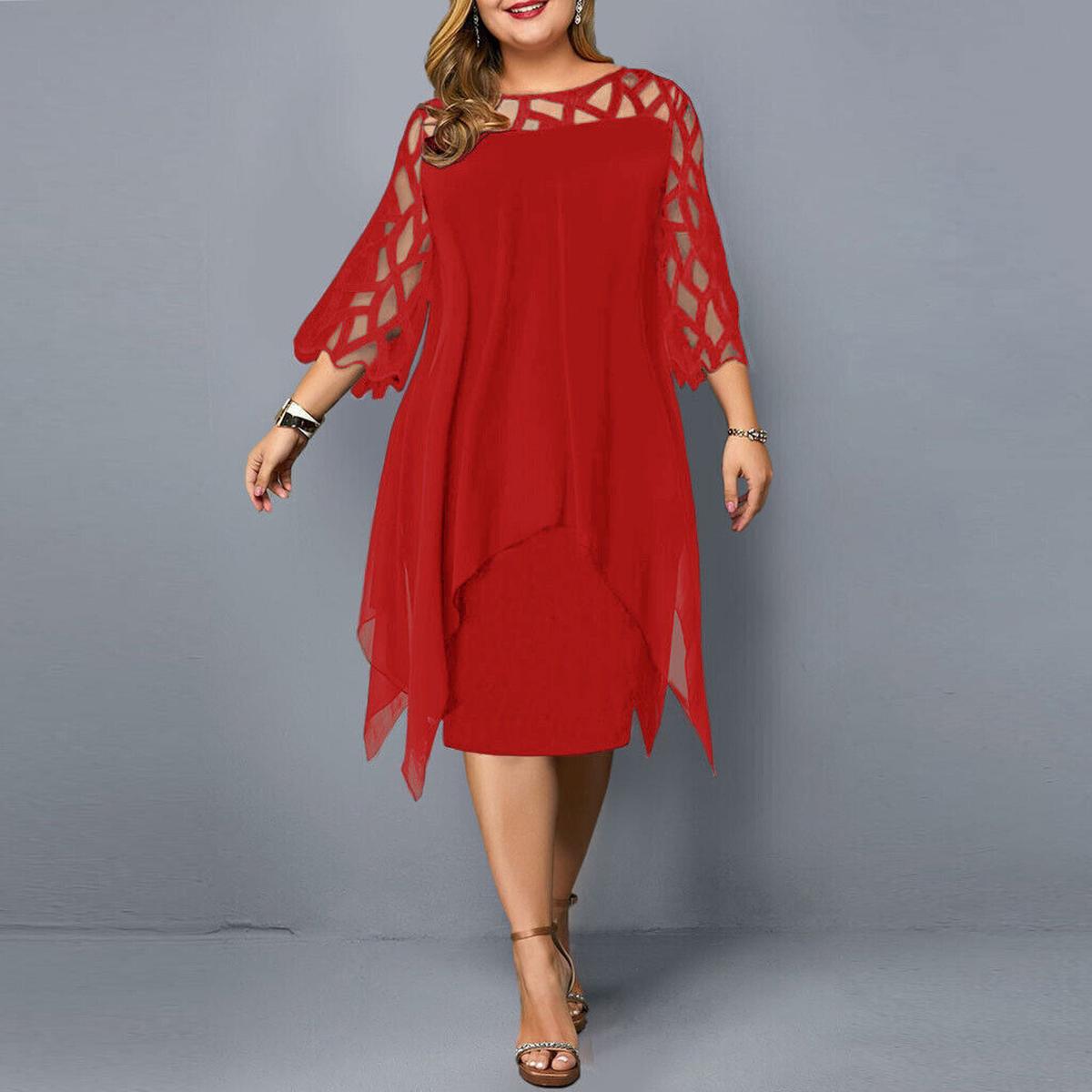Robe Midi Cocktail Grande Taille pour Événement du Soir