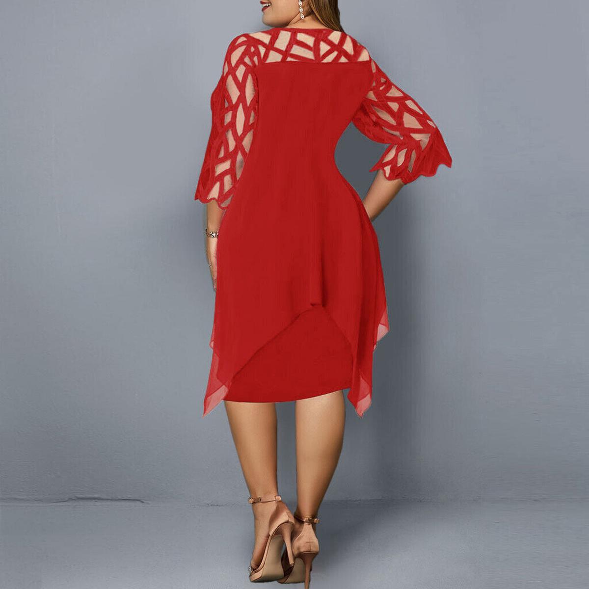 Robe Midi Cocktail Grande Taille pour Événement du Soir