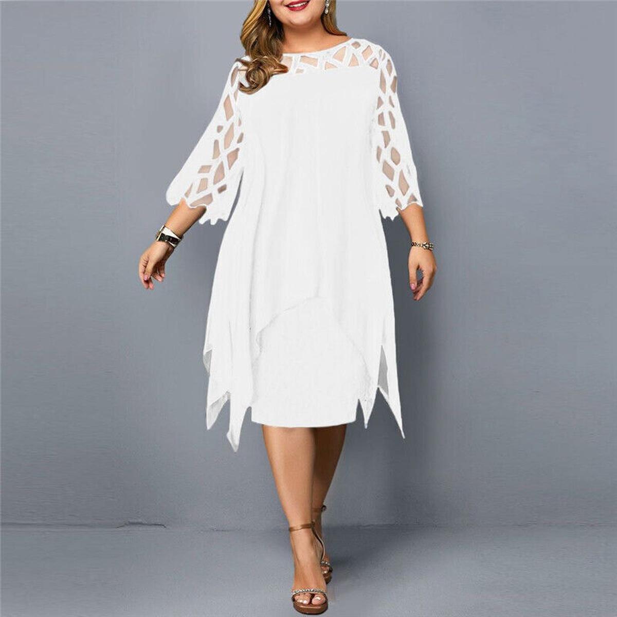 Robe Midi Cocktail Grande Taille pour Événement du Soir