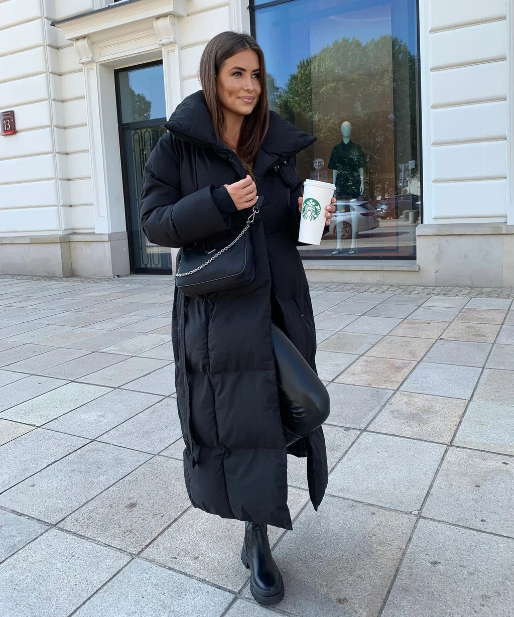Veste d'hiver longue et confortable en duvet pour femmes