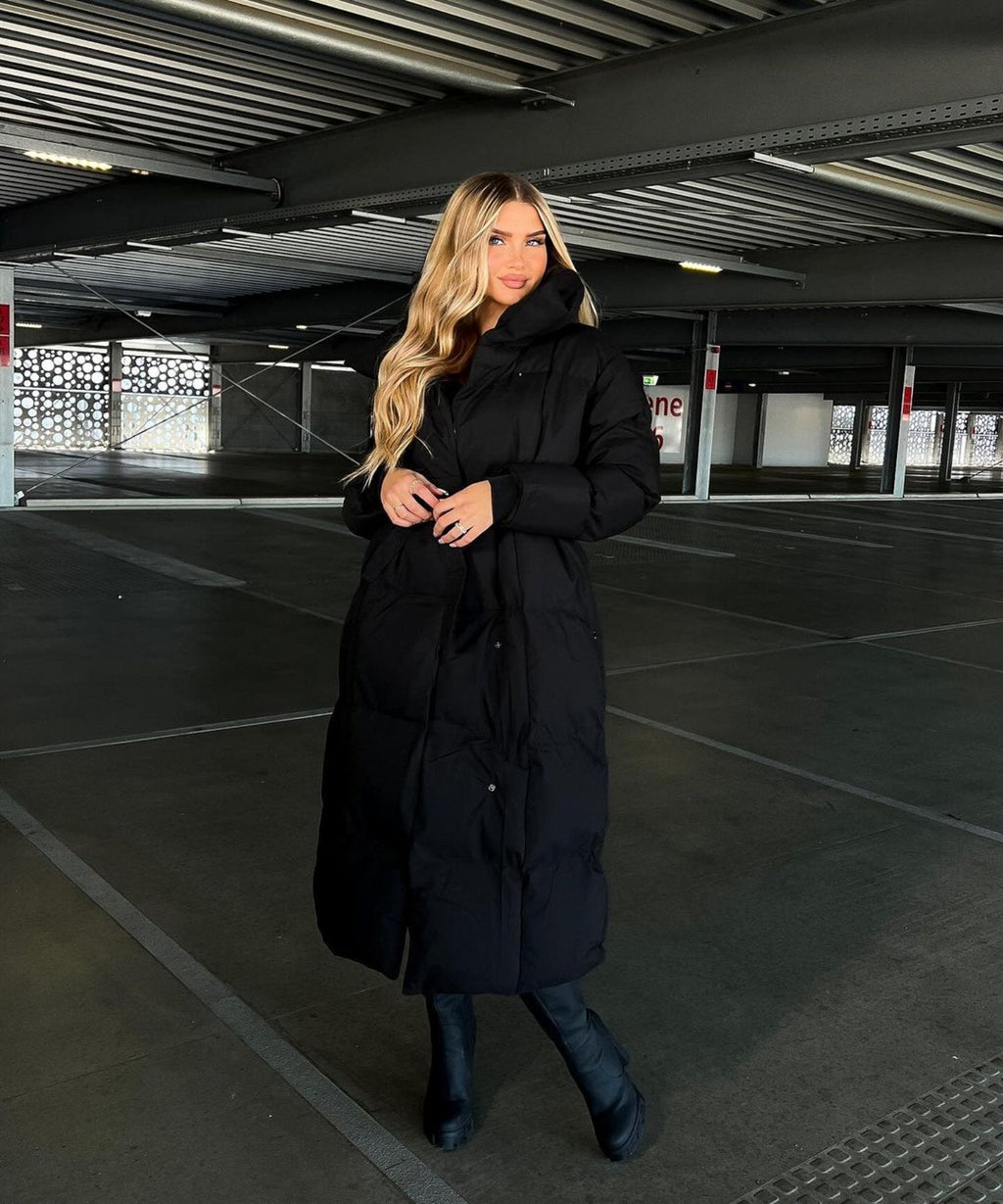 Veste d'hiver longue et confortable en duvet pour femmes
