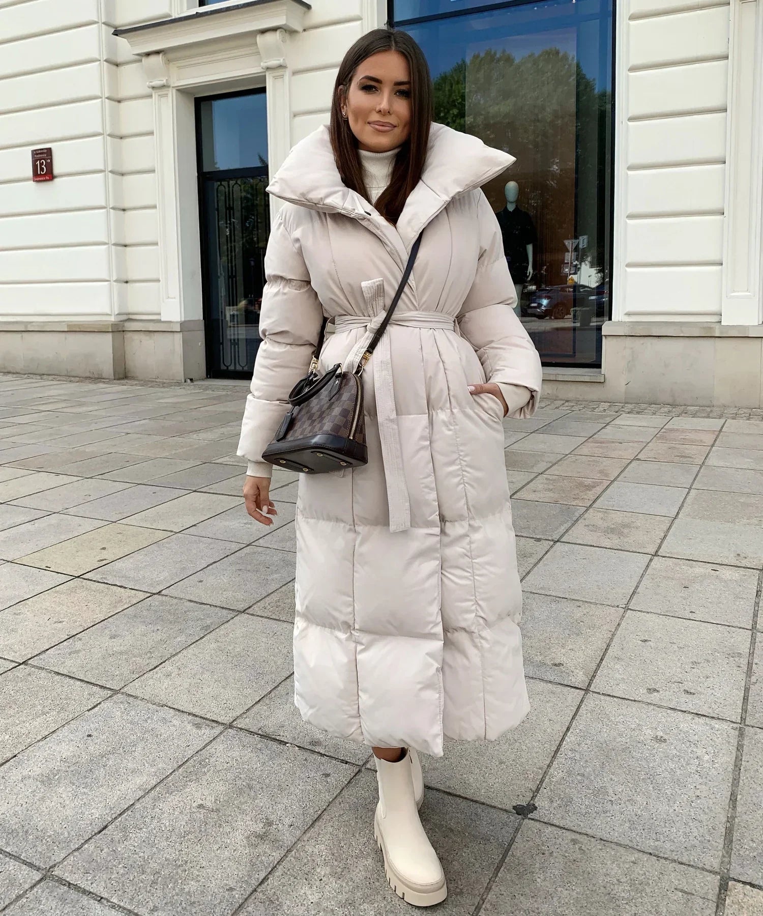 Veste d'hiver longue et confortable en duvet pour femmes