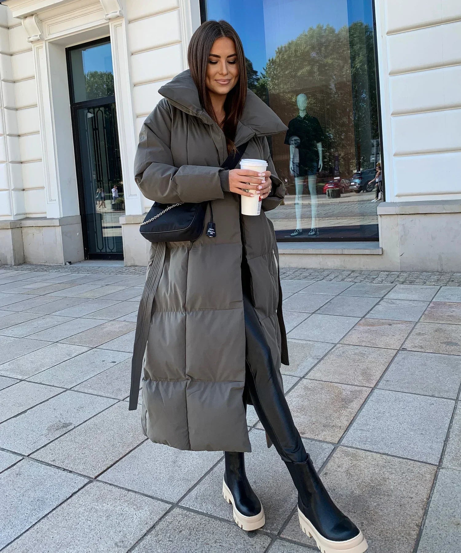 Veste d'hiver longue et confortable en duvet pour femmes