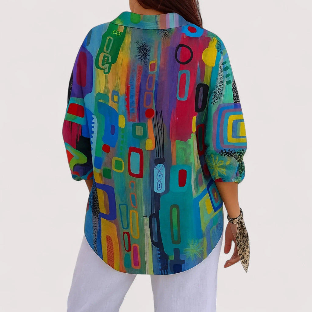 Blouse Élégante Femme | Abstrait & Colorée