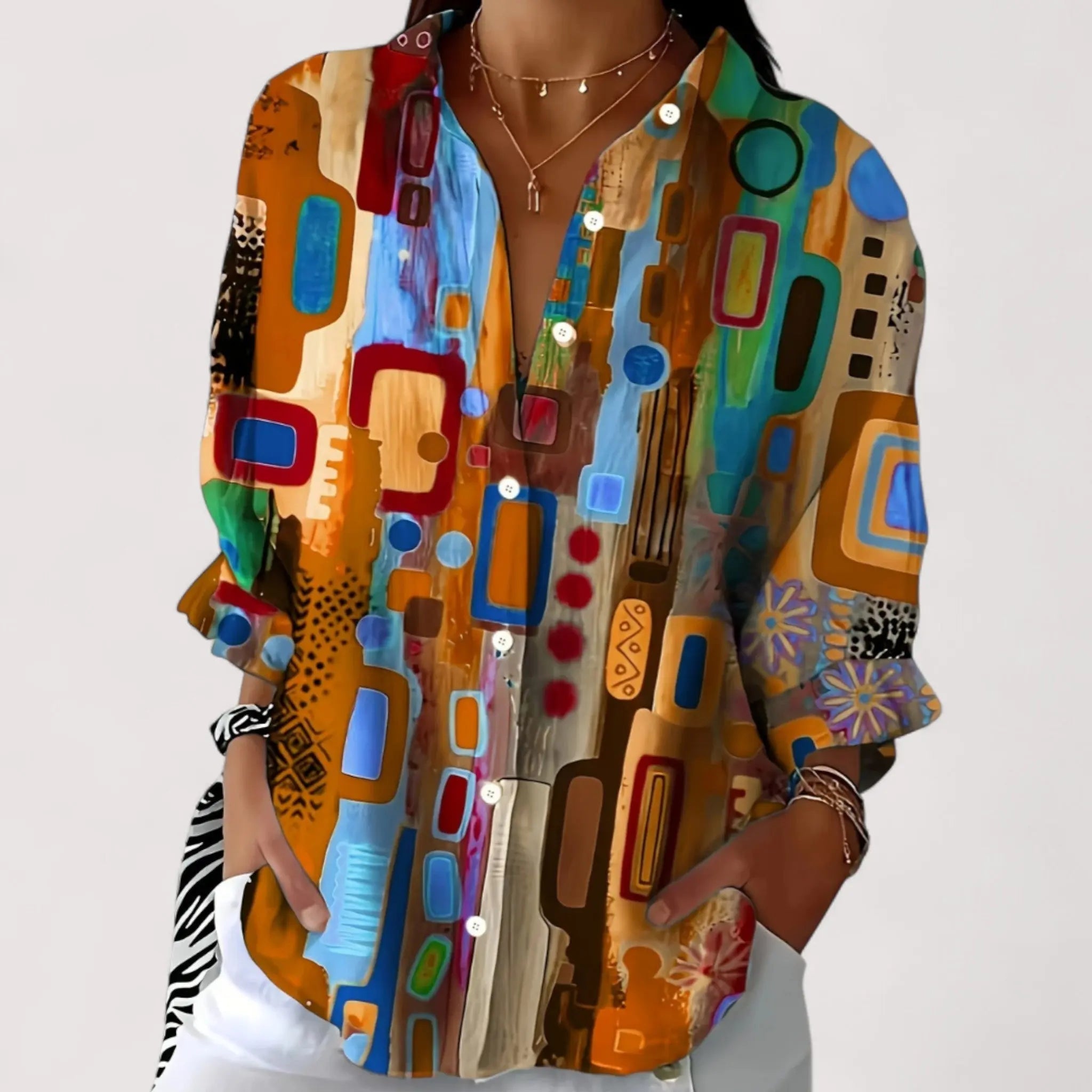 Blouse Élégante Femme | Abstrait & Colorée