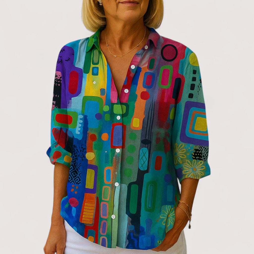 Blouse Élégante Femme | Abstrait & Colorée