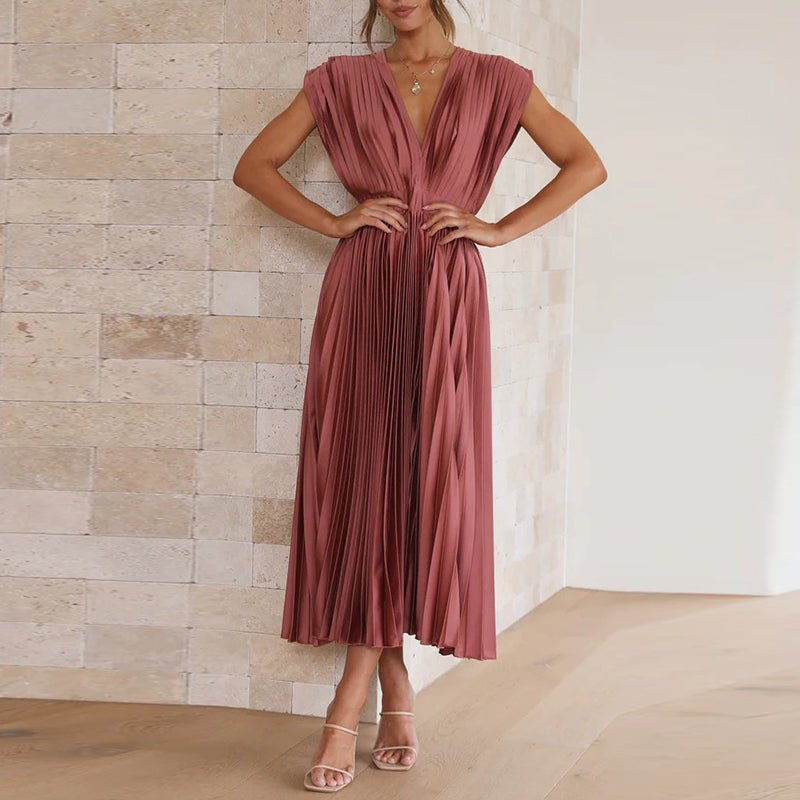 Robe élégante sans manches à décolleté en V Maxi Gala - Sophie