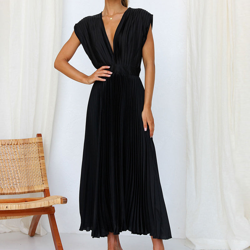 Robe élégante sans manches à décolleté en V Maxi Gala - Sophie