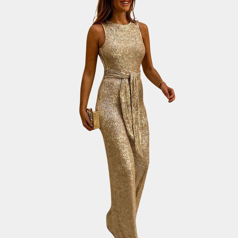 Jumpsuit élégant et festif en paillettes pour femmes - Monica