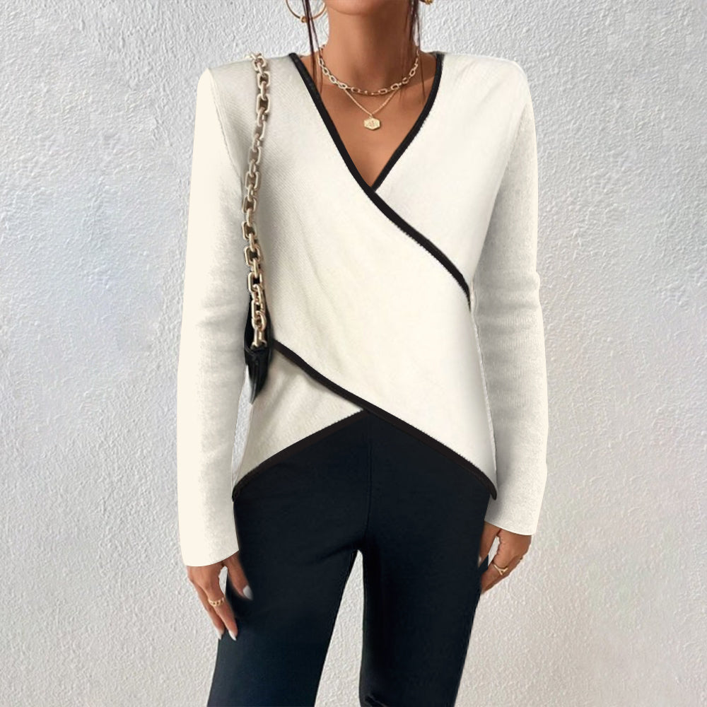 Pull élégant avec décolleté en V
