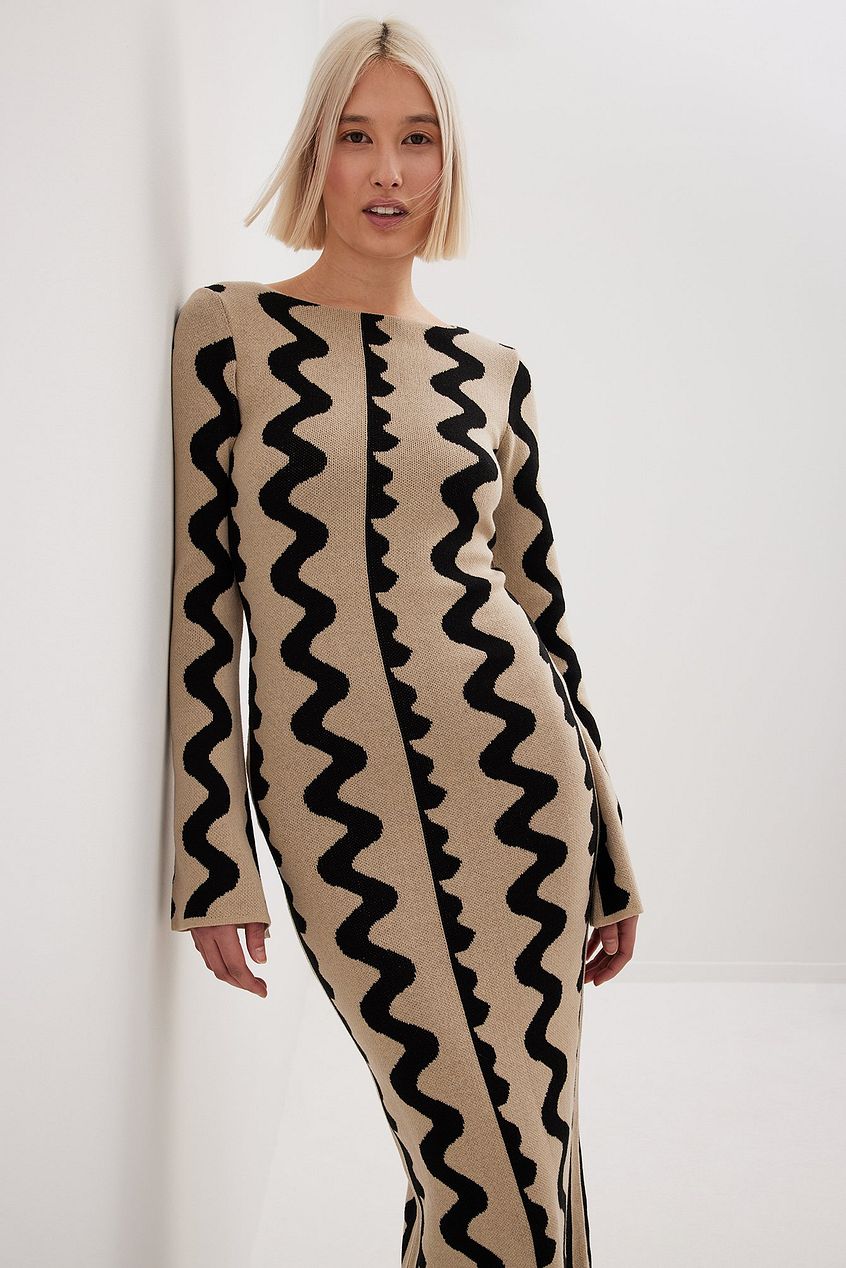 Robe en tricot à manches longues élégante