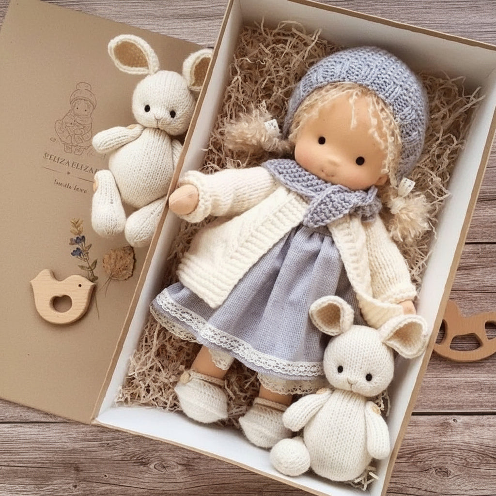 Selina – Poupée Waldorf en coton fait main pour jouer de manière créative