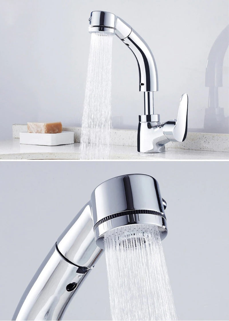 FlexiStream Robinet de Salle de Bain Réglable Téléscopique Finition Élégante