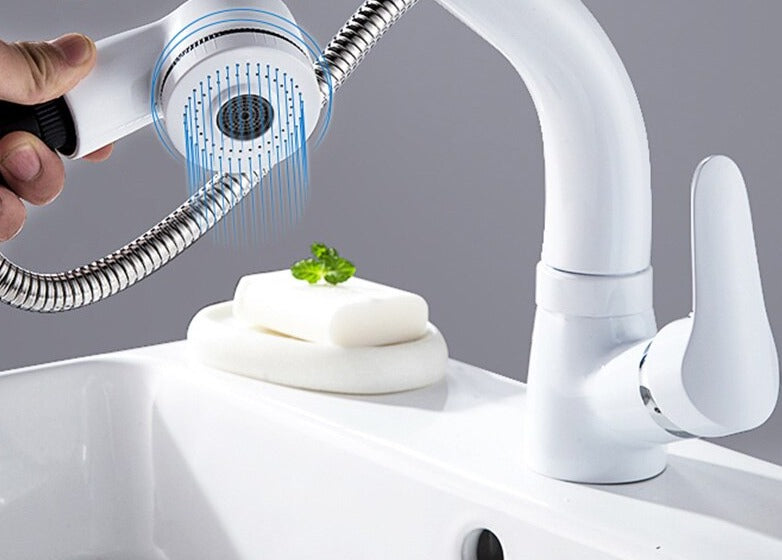 FlexiStream Robinet de Salle de Bain Réglable Téléscopique Finition Élégante