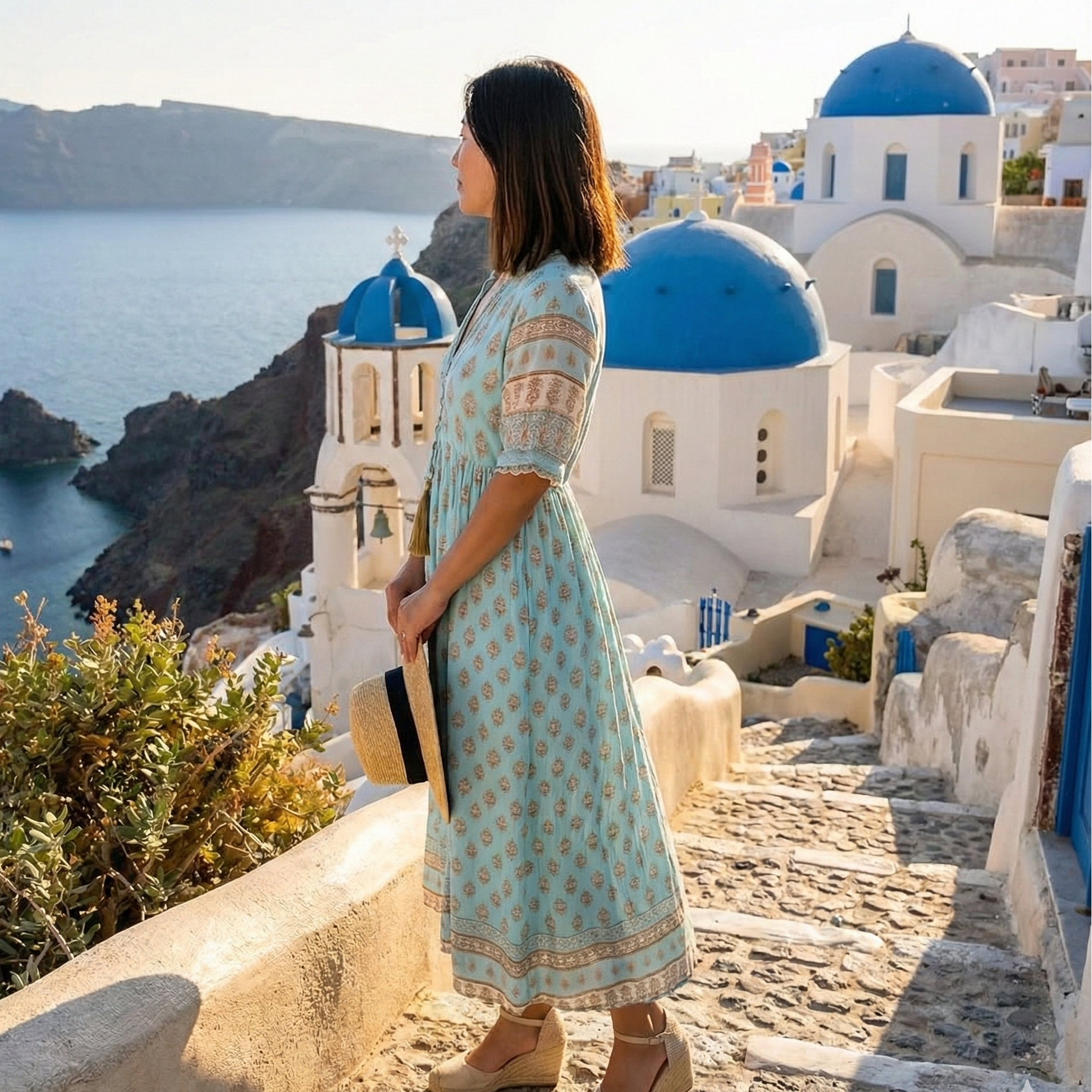Robe midi d'été pour femmes – style boho plage avec poches