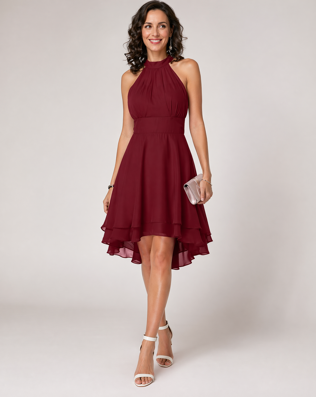 Robe Midi de Cocktail à Dos Nu pour Femmes