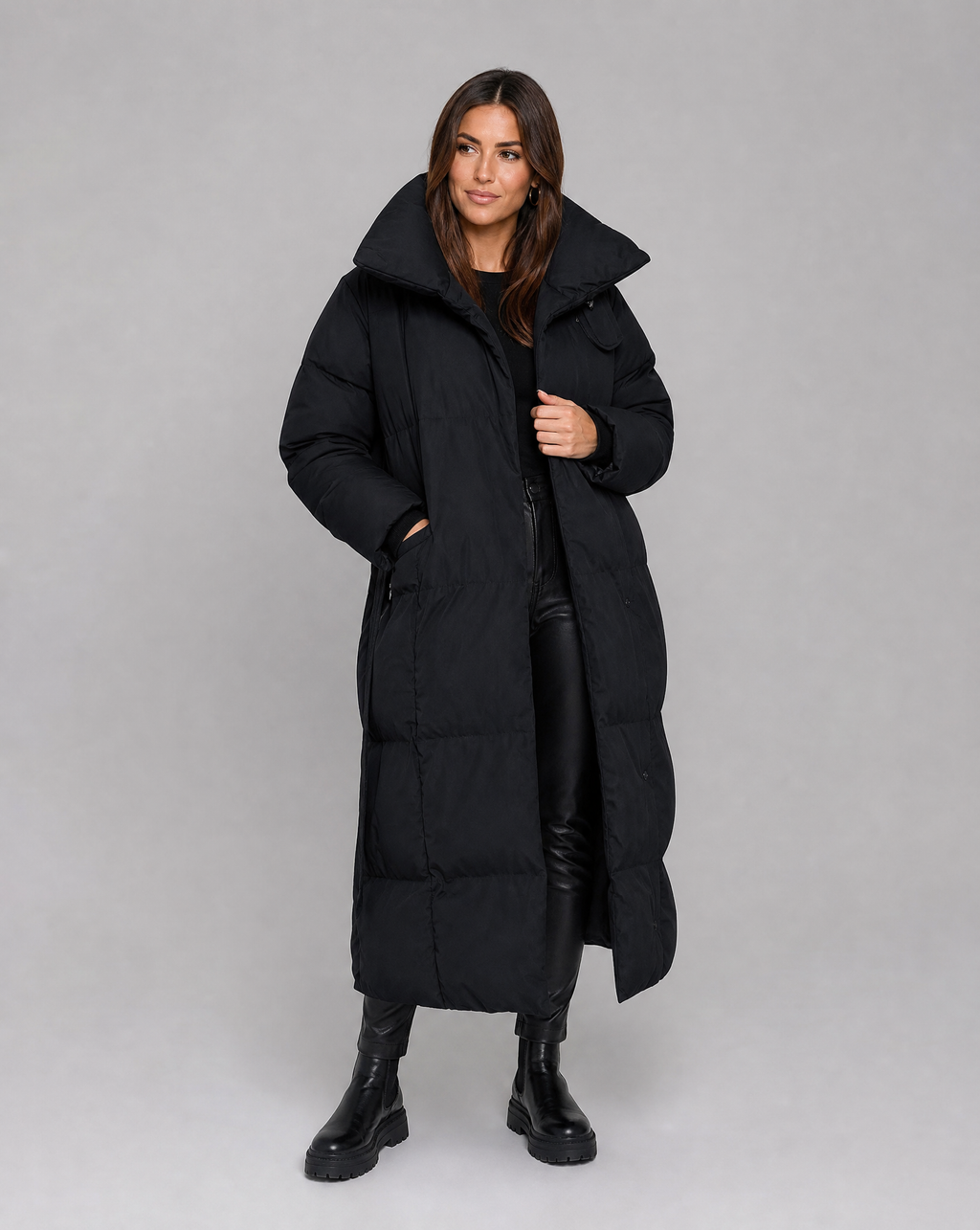 Veste d'hiver longue et confortable en duvet pour femmes
