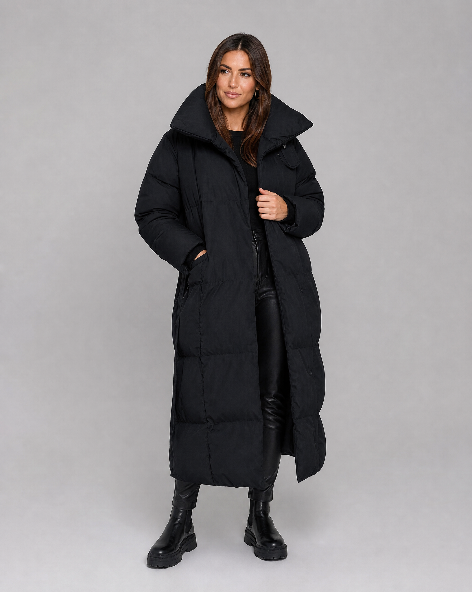 Veste d'hiver longue et confortable en duvet pour femmes