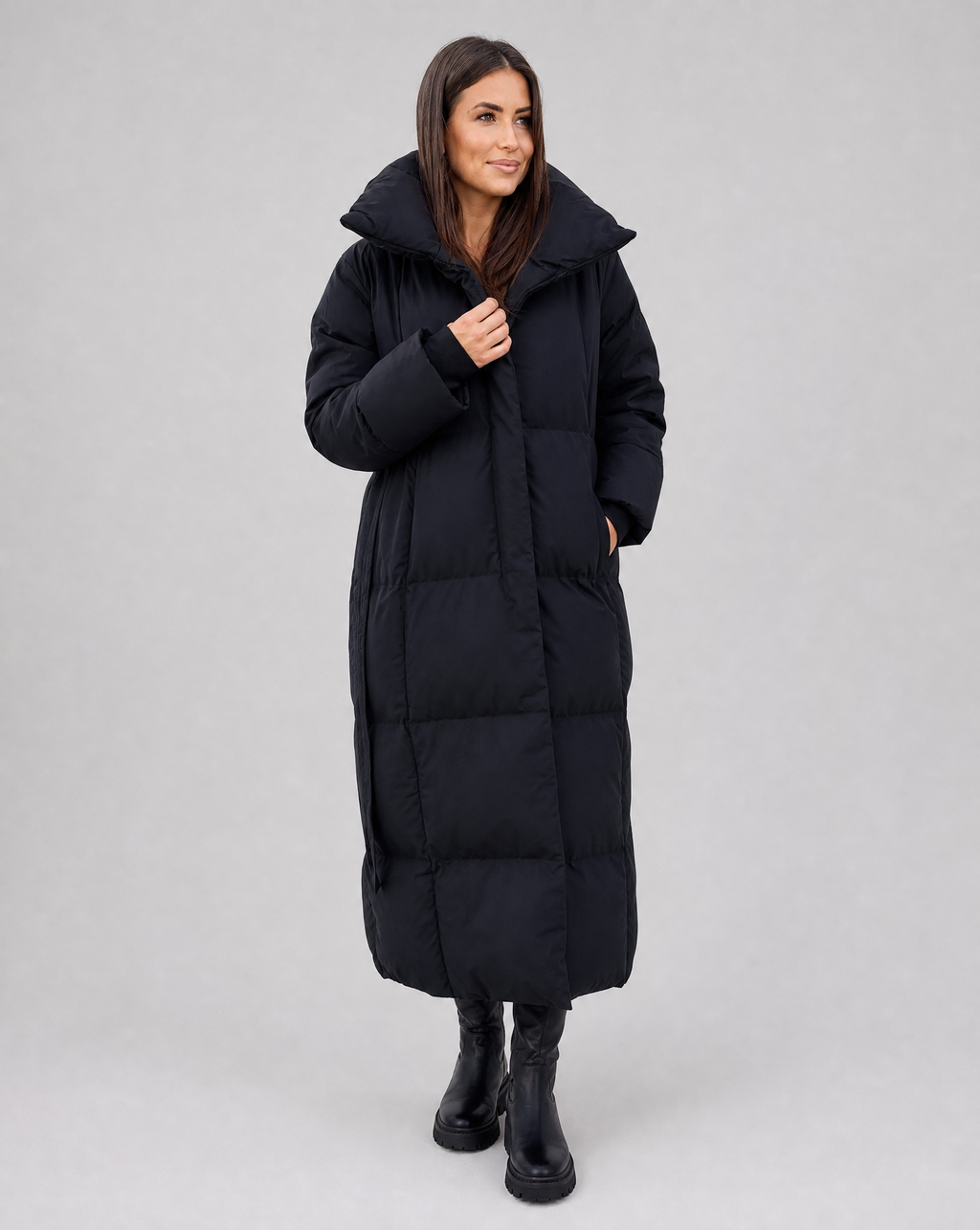 Veste d'hiver longue et confortable en duvet pour femmes