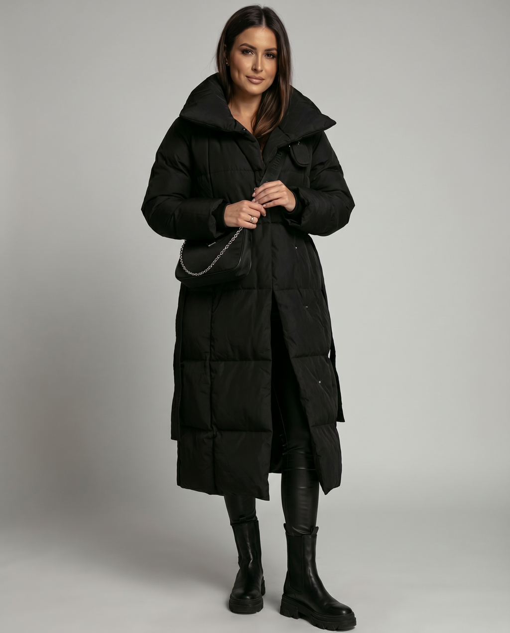 Veste d'hiver longue et confortable en duvet pour femmes
