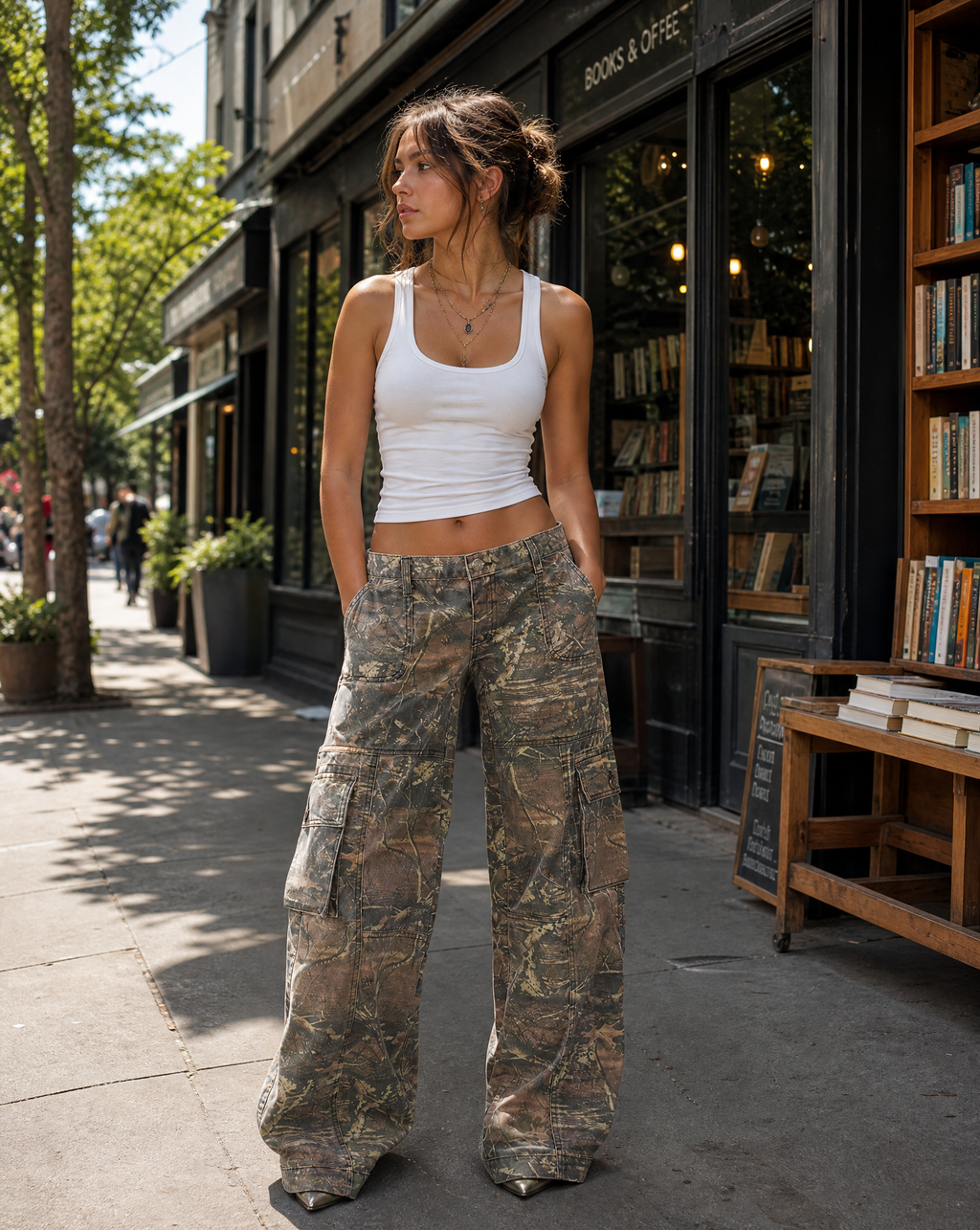 Pantalons Cargo Camouflage avec Poches Utilitaires