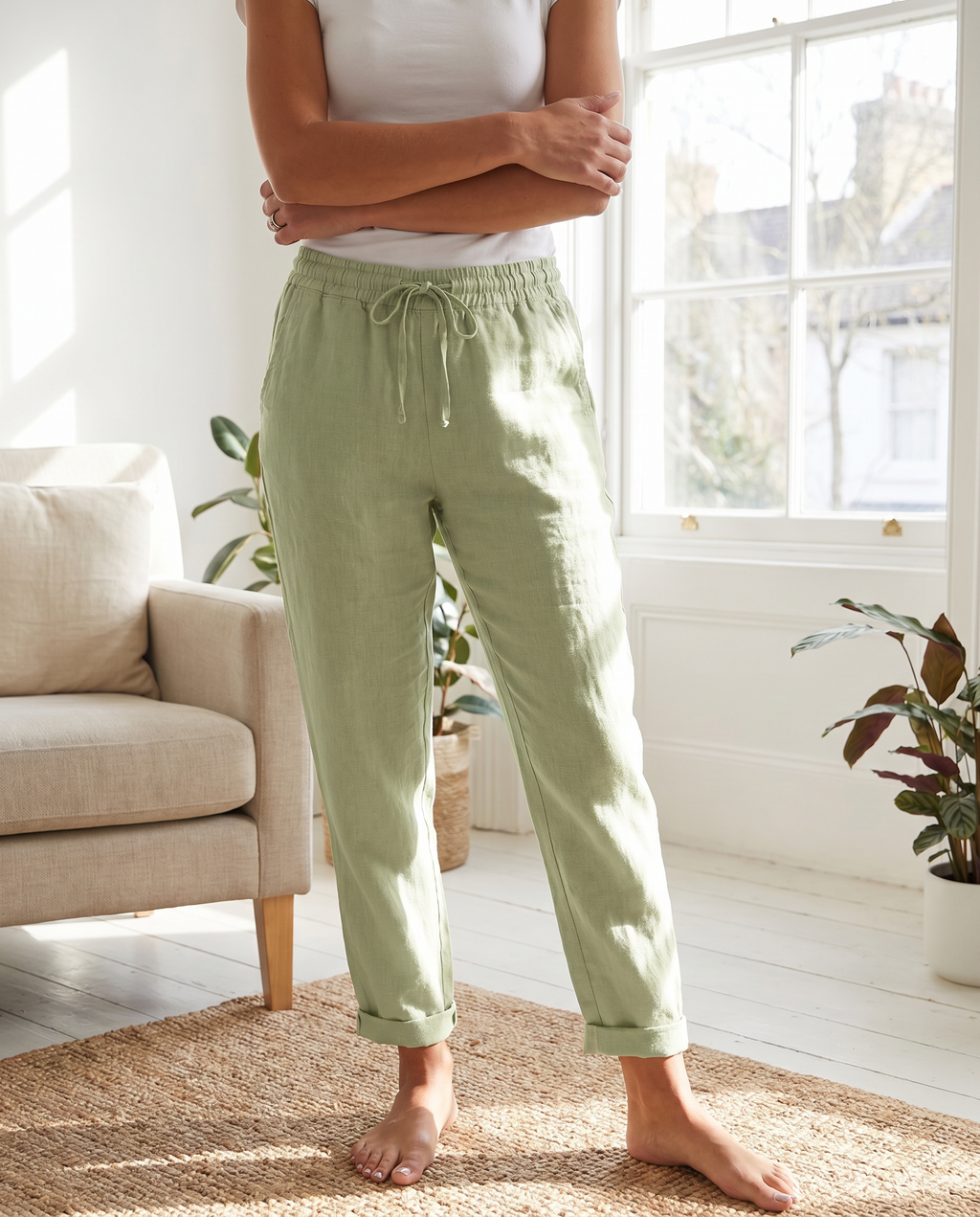 Pantalons en lin légers et décontractés pour l'été