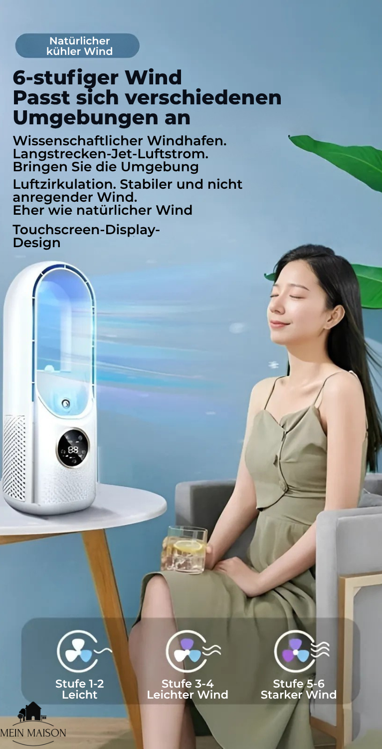 Ventilateur USB Sans Lame Refroidisseur d'Air Silencieux avec Minuterie et Humidification