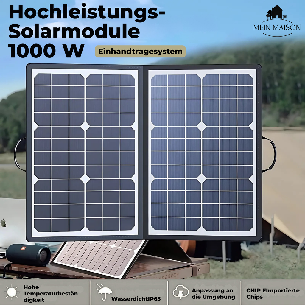 SolaraX 1000W Kit de Panneau Solaire Pliable | Pack Complet avec MPPT & USB/Type-C | Pour Camping, Voiture, Bateau & Camping-Car