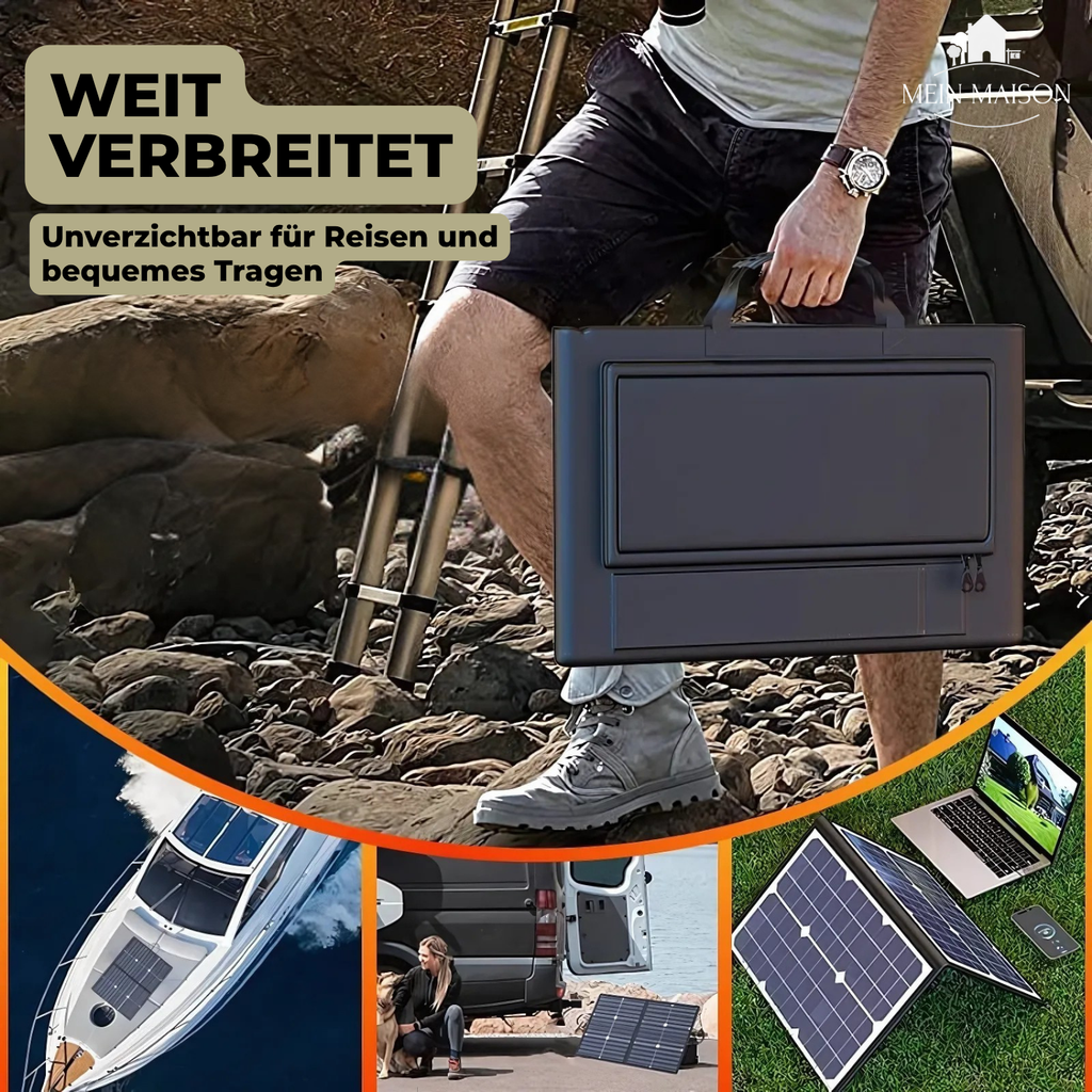 SolaraX 1000W Kit de Panneau Solaire Pliable | Pack Complet avec MPPT & USB/Type-C | Pour Camping, Voiture, Bateau & Camping-Car