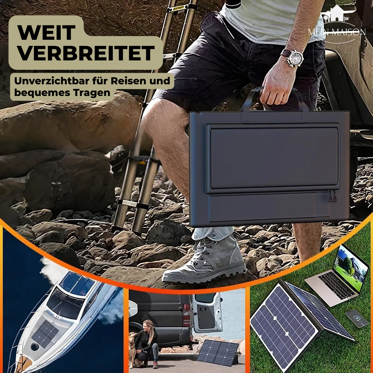 SolaraX 1000W Kit de Panneau Solaire Pliable | Pack Complet avec MPPT & USB/Type-C | Pour Camping, Voiture, Bateau & Camping-Car