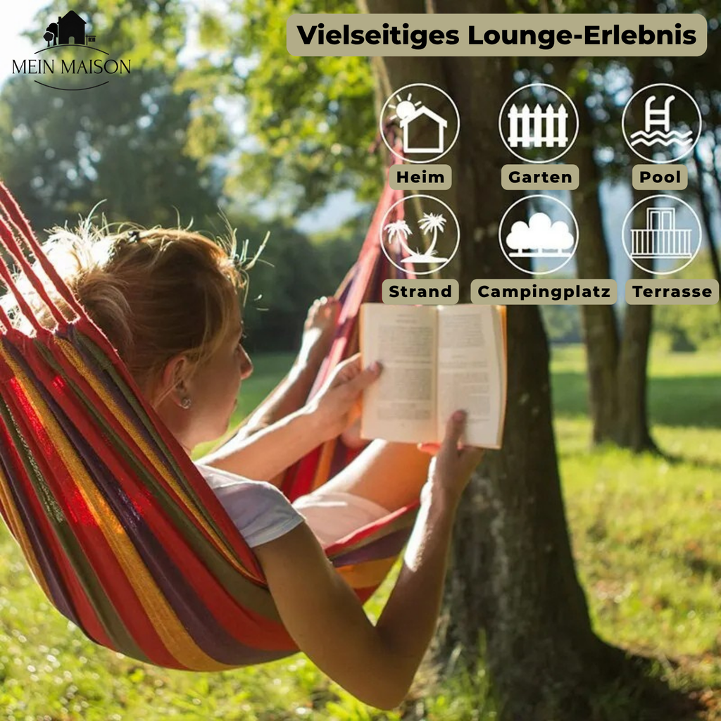 RelaxoLounge Hamac en Toile Durable avec Design Antidérapant, Capacité de Charge 200 kg