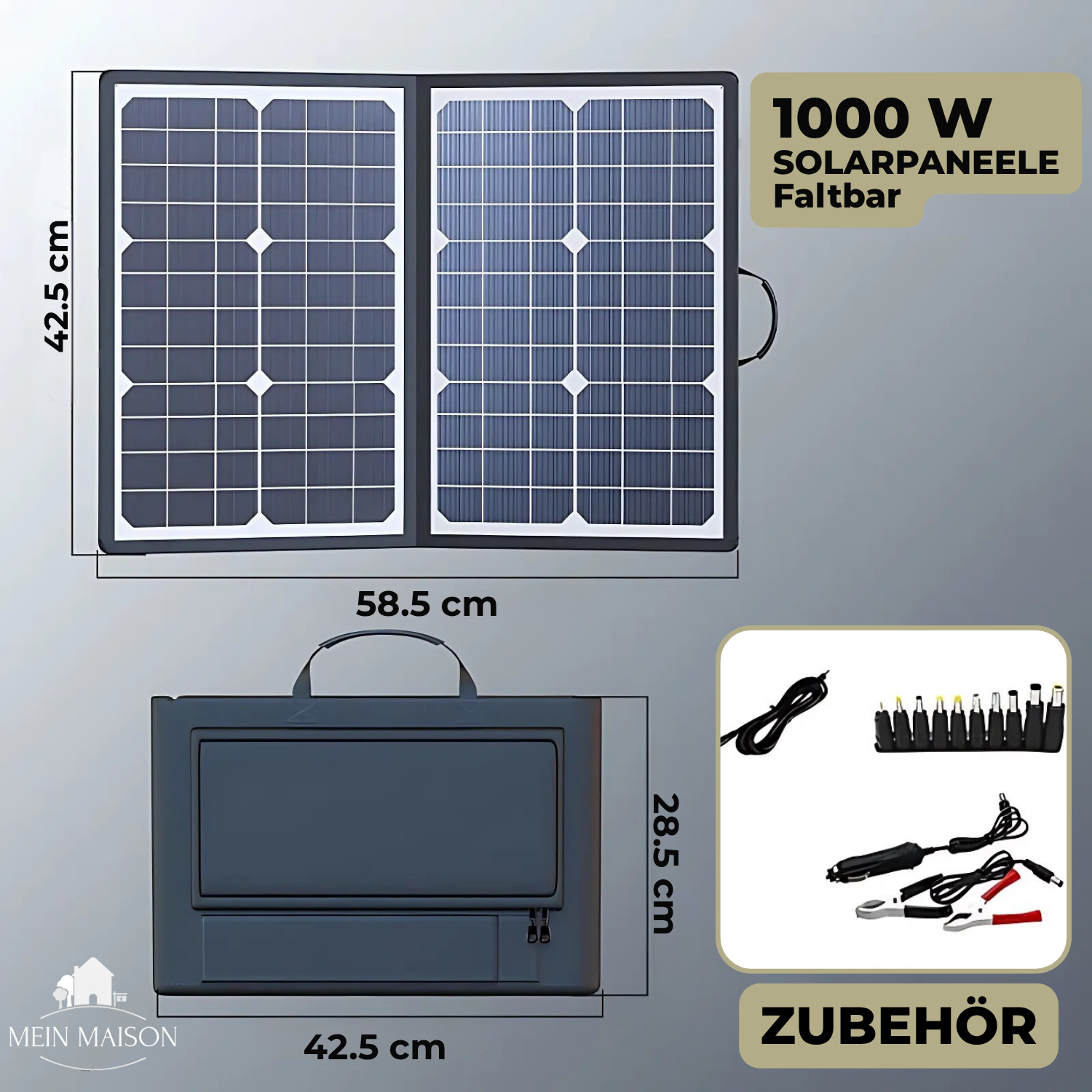 SolaraX 1000W Kit de Panneau Solaire Pliable | Pack Complet avec MPPT & USB/Type-C | Pour Camping, Voiture, Bateau & Camping-Car
