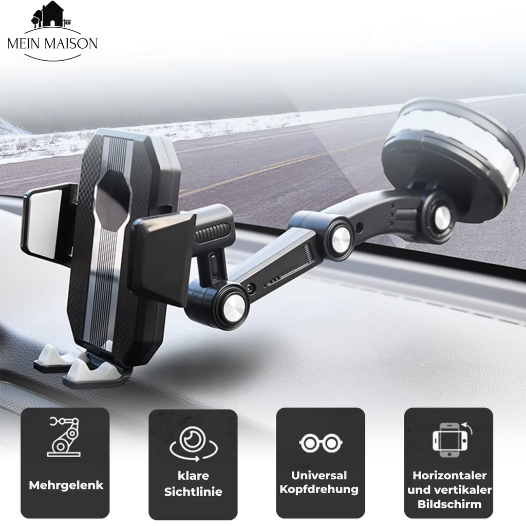 Support Auto GripTech avec Ventouse Puissante et Rotation à 360°