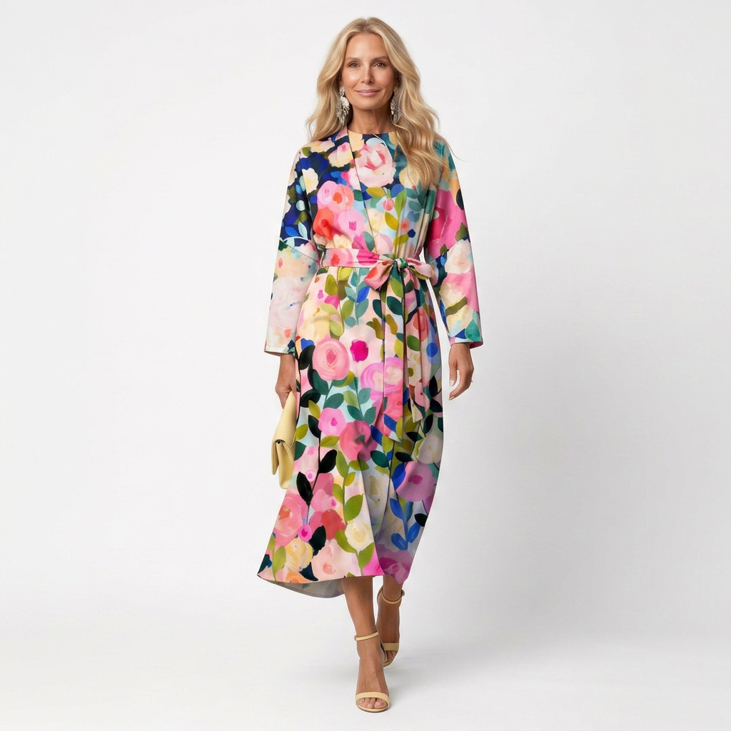 Glade | Robe Midi Fleurie à Manches Amples