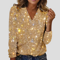 Blouse Pailletée Femme | Décolleté en V Flatteur pour Looks Festifs