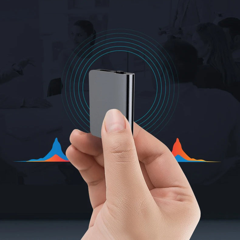 Mini Micro Enregistreur Espion Professionnel – Design Ultra-Fin, 50 Heures d'Autonomie, Son de Haute Qualité pour Enregistrement Audio Discret