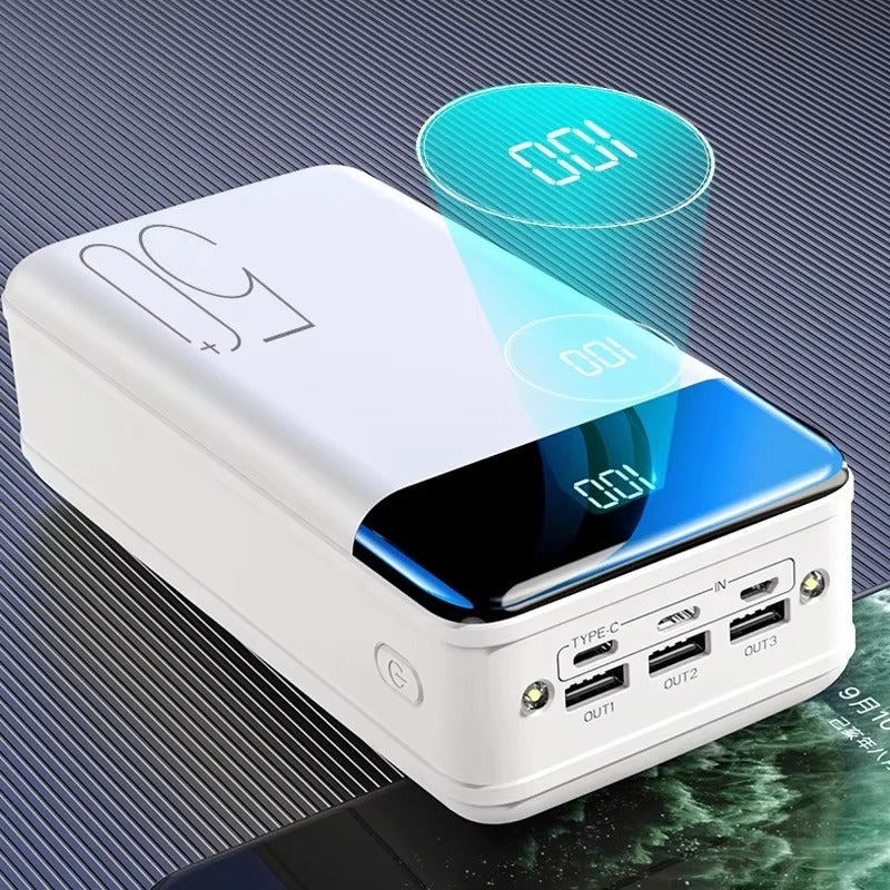 Batterie Externe Ultra Haute Capacité de 50 000 mAh – Charge Super Rapide pour Téléphones, Tablettes & Ordinateurs Portables